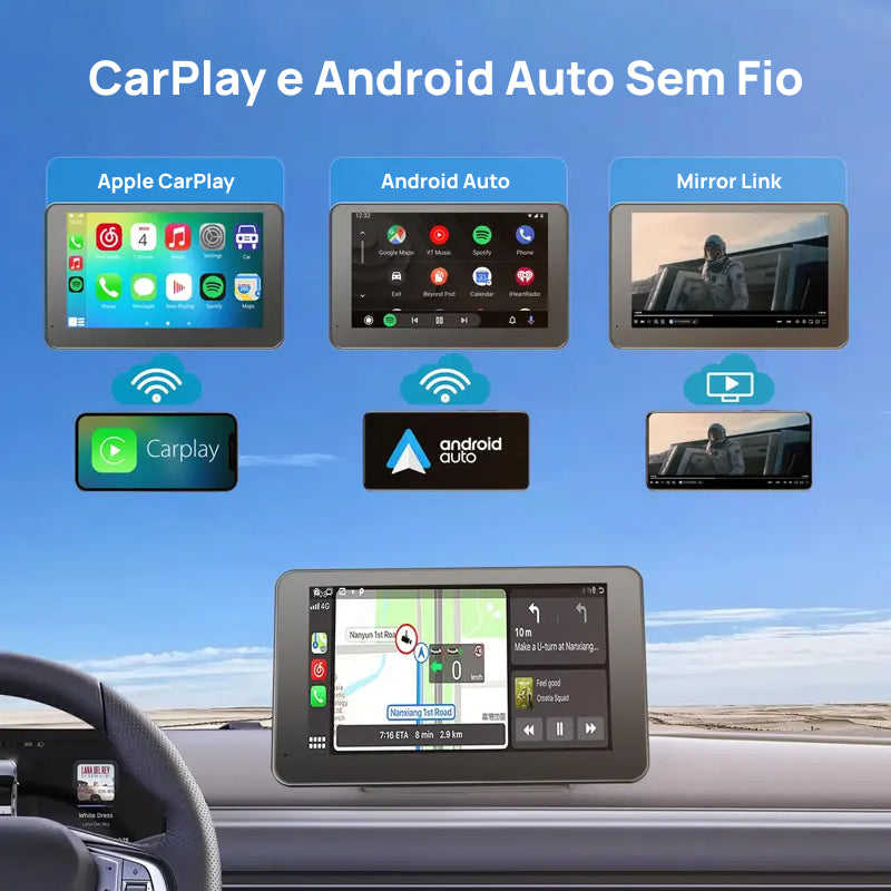 Adaptador de Tela Sem Fio 2025 para Android e iPhone, Garante Entretenimento Contínuo no Carro com Conexão Portátil altamente estável