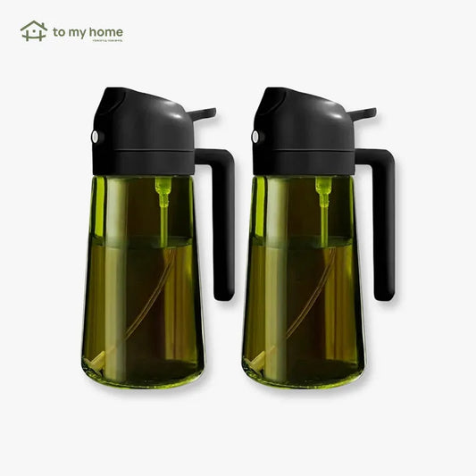 Kit 2 Pulverizadores de Óleo e Azeite 470ml em Vidro Escuro, Spray 2 em 1 para Cozinha, Air Fryer e Churrasco