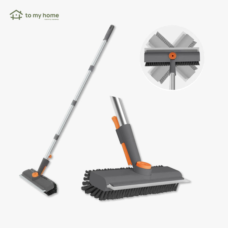 Escova de Limpeza 3 em 1 para Piso com Cabo Longo e Cerdas Rígidas, Ideal para Chuveiro, Banheiro, Garagem e Deck resistência total