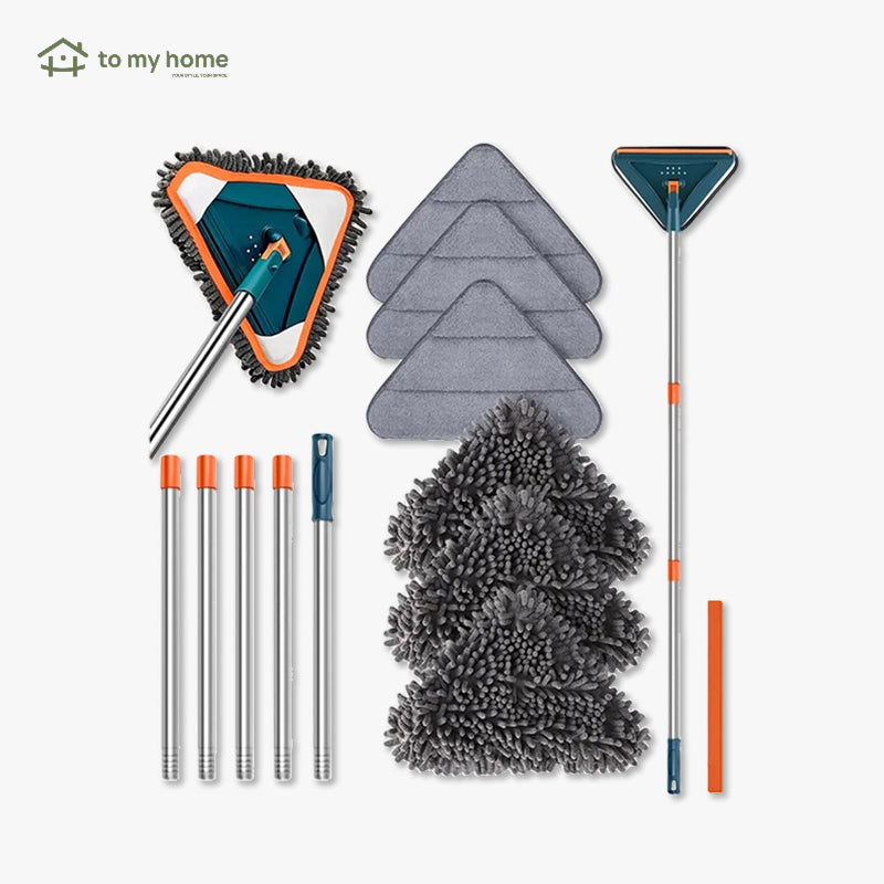 Mop Ajustável 360° para Limpeza de Pisos e Paredes, com 6 Almofadas de Microfibra e Rodo de Silicone Inclusos esforço mínimo