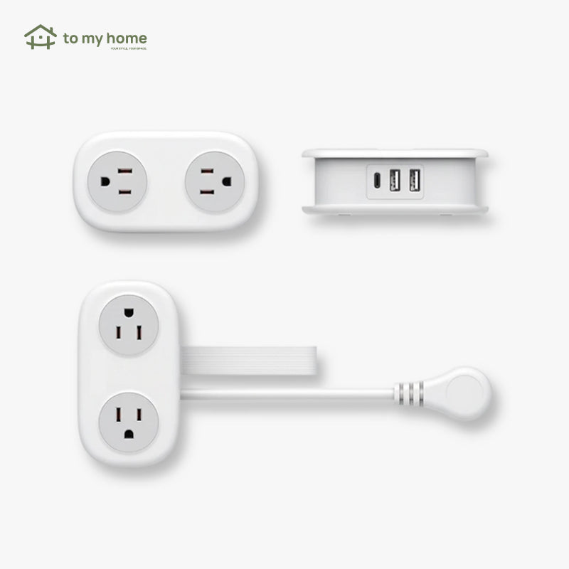 Filtro de Energia Compacto para Viagem, com 4 Tomadas e 3 Portas USB (Inclui USB-C) e Cabo de 1.2m, essencial e moderno, muito prático