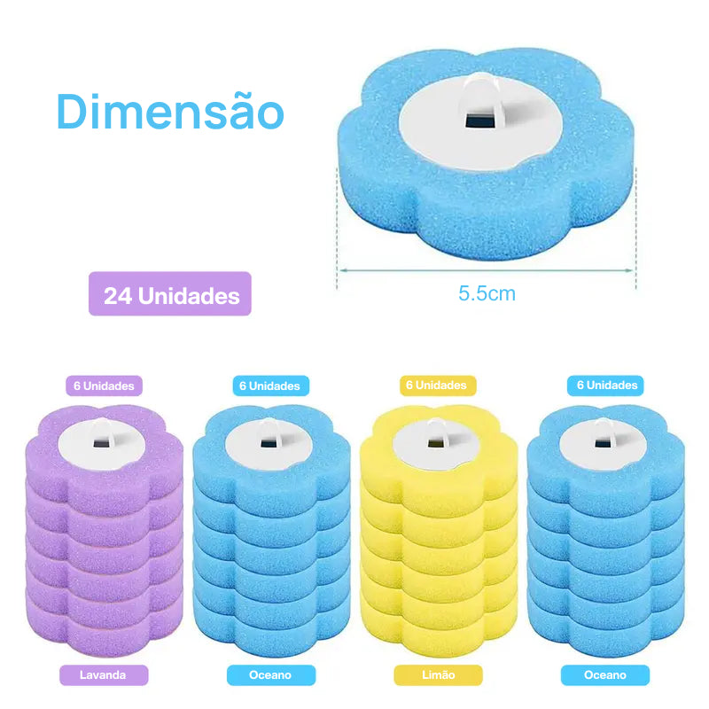 Kit de Limpeza para Banheiro com 24 Escovas Descartáveis e Suporte, para Vaso Sanitário, Pia, Banheira e Ralo higiene prática