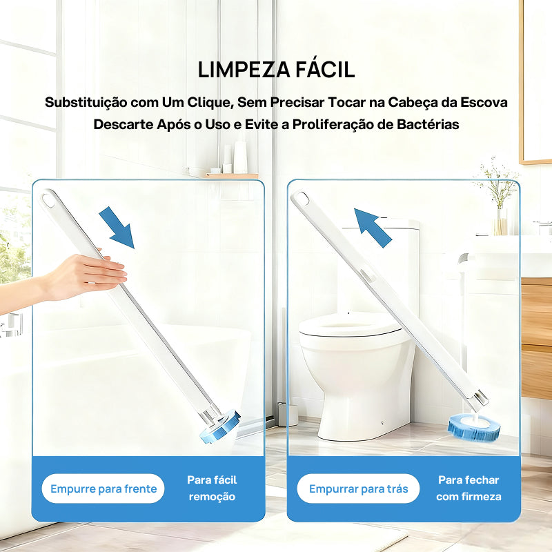 Kit de Limpeza para Banheiro com 24 Escovas Descartáveis e Suporte, para Vaso Sanitário, Pia, Banheira e Ralo higiene prática
