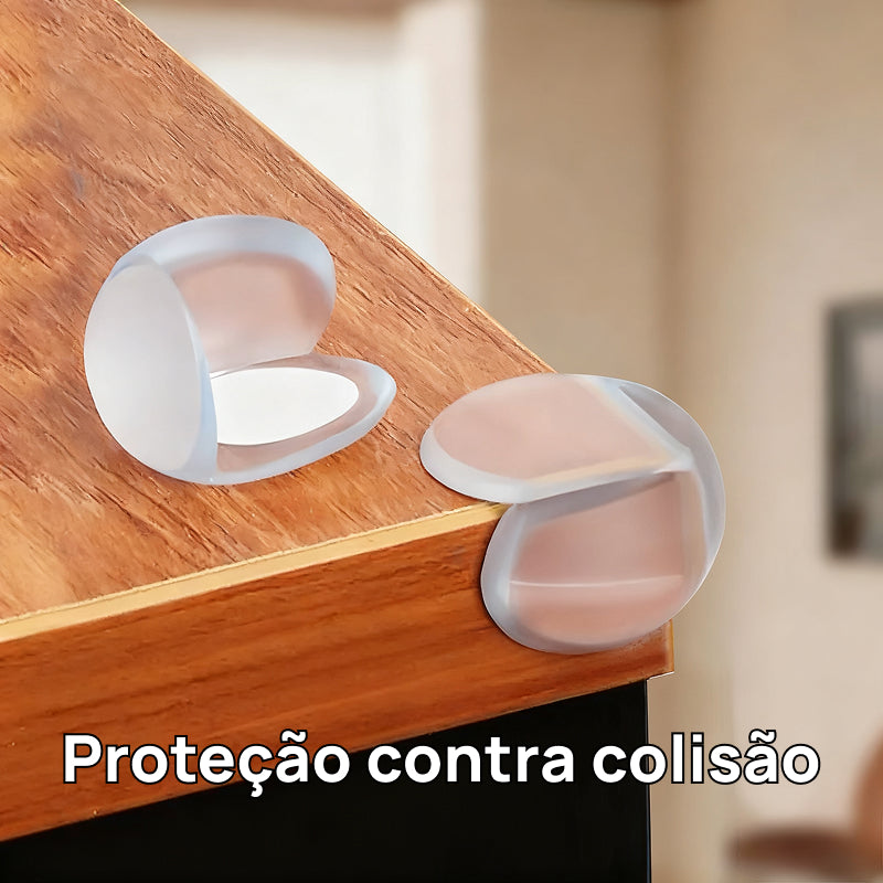 Conjunto de 16 Protetores de Canto Transparentes e Redondos para Bordas e Cantos Afiados de Móveis e Mesas segurança discreta