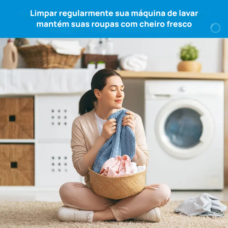 Limpador em Tabletes para Máquina de Lavar Roupa, 12 Unidades para Limpeza Profunda Segura para Fossa Séptica desinfecção completa