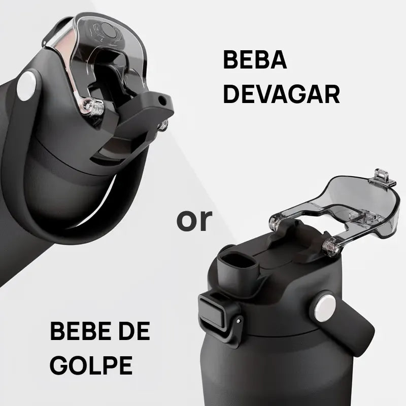 Garrafa Térmica em Aço Inox com Tampa Dupla Função, Isolamento a Vácuo, Alta Conservação Térmica e Design Elegante