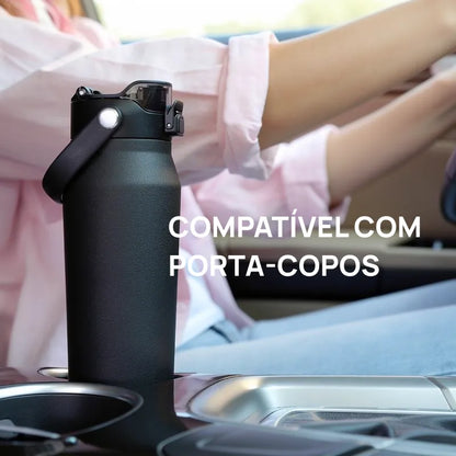 Garrafa Térmica em Aço Inox com Tampa Dupla Função, Isolamento a Vácuo, Alta Conservação Térmica e Design Elegante